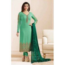 5551 NILE GREEN KASEESH JANNAT EMBROIDERED GEORGETTE PRACHI DESAI STRAIGHT SALWAR SUIT